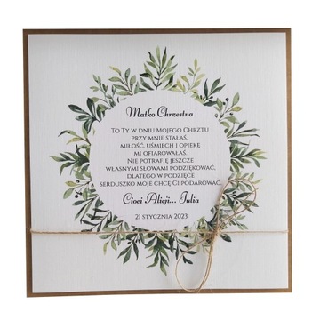 Podziękowania dla rodziców chrzestnych eko