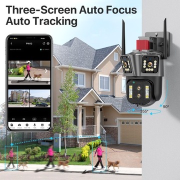 ТРОЙНАЯ ПАНОРАМНАЯ КАМЕРА НАБЛЮДЕНИЯ 6MPX LAN WiFi Zoom x 10