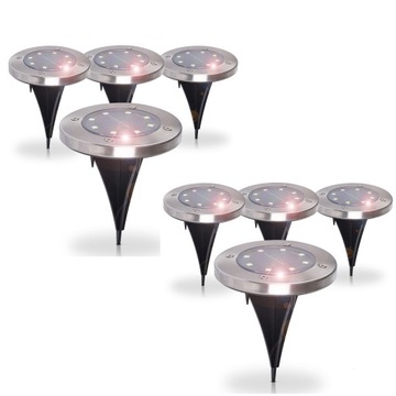 2x Набор из 4 светодиодных ламп для ногтей с дисками на солнечных батареях