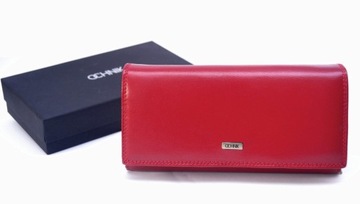 OCHNIK skórzany portfel damski duży czerwony SL-187-41