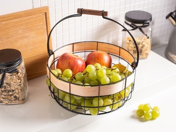 КОРЗИНА ДЛЯ ФРУКТОВ КОРЗИНА С РУЧКОЙ, ЧЕРНАЯ