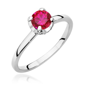 ОБРУЧАЛЬНОЕ КОЛЬЦО БЕЛОЕ ЗОЛОТО РУБИН 585 ПРОБЫ