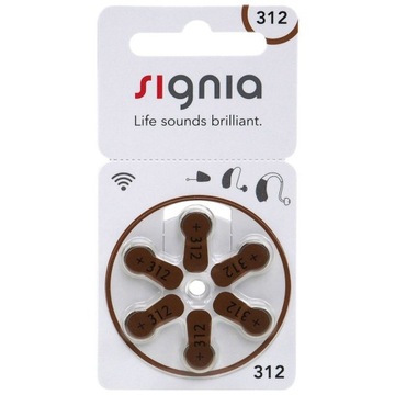 Bateria do aparatów słuchowych Signia 312 / PR41 60 szt. 180 mAh