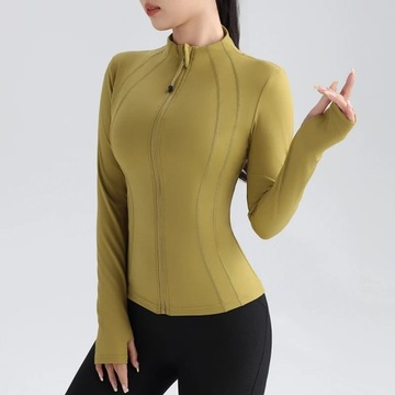 Gym Women's Full Zip Yoga Top With Thumbholes Fitn