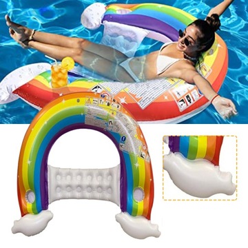 Leżak KOŁO DMUCHANE FOTEL Z UCHWYTAMI NA BASEN PLAŻĘ