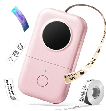 Мини-принтер этикеток Phomemo D30, розовые самоклеящиеся наклейки EAN CODE BT