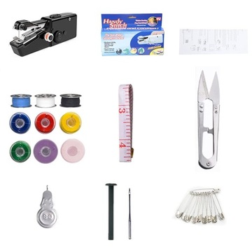 РУЧНАЯ МИНИ-ПОРТАТИВНАЯ ШВЕЙНАЯ МАШИНА + НАБОР ДЛЯ ШВЕЙНОЙ МАШИНЫ