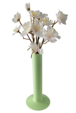 ЗЕЛЕНАЯ ЦЕЛАСОВАЯ ВАЗА ДЛЯ ОДНОГО ЦВЕТКА 20 см НЕБРЫВАЕМАЯ ВАЗА