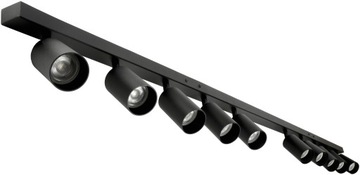 Lampa Sufitowa Szyna Spot Oprawa Halogenowa GU10 10xGU10 Regulowana Czarna