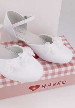 Туфли для первого причастия для девочек, белые балетки.