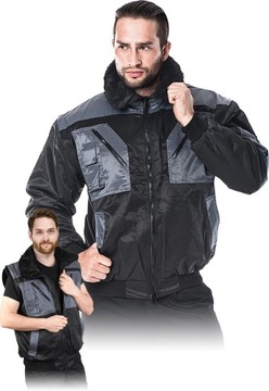 Kurtka czarno-siwa ocieplana zimowa r. XL