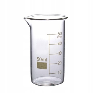 ZLEWKA WYSOKA 50ml SZKLANA BORO 3.3 PODZIAŁKA