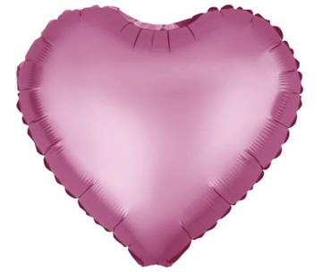 BALON foliowy SERCE matowy CIEMNORÓŻWE 18'' 45cm