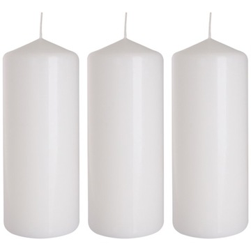 ZESTAW 3 ŚWIEC STOŁOWYCH WALEC KLASYCZNA ŚWIECZKA 15cm 48h