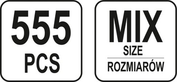 НАБОР ПРЯМЫХ ШПИН TOYA 555 ШТ. СМЕШИВАНИЕ