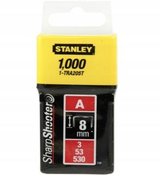 Скобы скобы A stanley 8мм 1000шт. TRA205T1