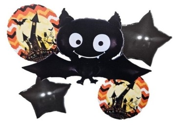 Balon foliowy Halloween Nietoperz zestaw 5szt