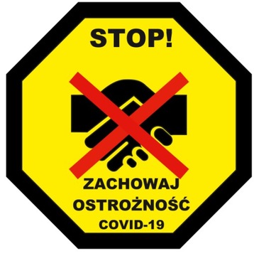 NAKLEJKA NA PODŁOGĘ 30x30 cm ZACHOWAJ OSTROŻNOŚĆ
