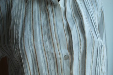 Massimo Dutti luźna koszula w paski len Xs/S