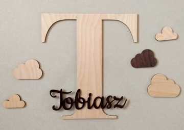 LITERY na ścianę 3D imię dziecka Literki drewniane