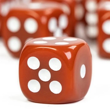 ZESTAW 2 KOSTEK K6 RPG KOŚĆ SZEŚCIOŚCIENNA BRĄZOWA 1,6 CM