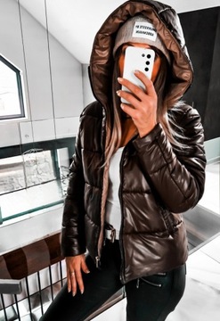 Стеганая женская куртка с капюшоном Classic Brown