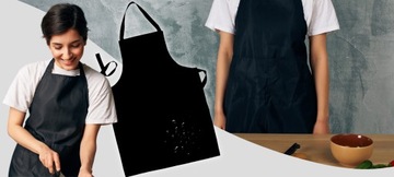 FARTUCH KUCHENNY WODOODPORNY FARTUSZEK OCHRONNY DO KUCHNI CZARNY KIESZONKA
