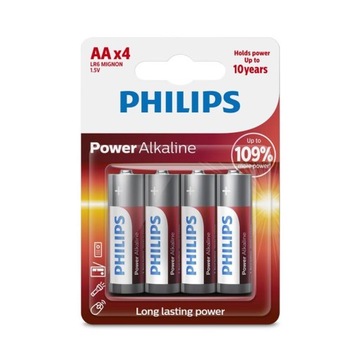 4x BATERIA ALKALICZNA PHILPS POWER ALKALINE AA R6