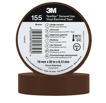 3M Taśma Temflex 155 PCW brąz 19mmx20m