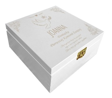 Подарочная коробка, белое причастие, гравировка, сувенир, имя, сувенир причастия