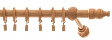 Karnisz DREWNIANY pojedynczy 360 cm KOLORY karnisz sufitowy żabki