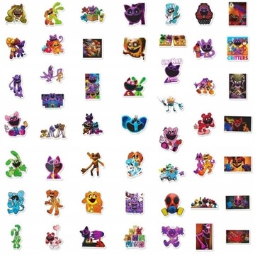 160 ШТ. НАКЛЕЙКИ ДЛЯ КОШАНОЙ ДРЕМИИ Улыбающиеся твари Poppy Playtime CATNAP