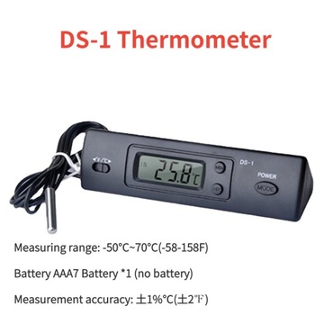 DS-1 New Digital Hygrograph with Probe Fish Tank Thermometer Electronic