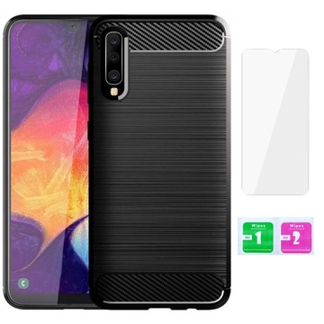ETUI PANCERNE KARBON do Samsung A50 / A30S + SZKŁO