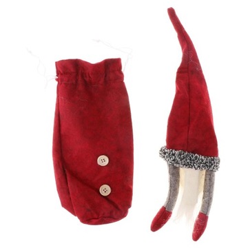 Рождественский свитер с бутылкой вина и шапкой для рождественских украшений серого цвета