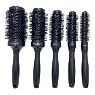 ZESTAW SZCZOTKA CERAMICZNA TERMICZNA OKRĄGŁA BLACK