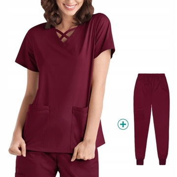 Nowy KOMPLET MEDYCZNY KOSZULKA SPODNIE UNIFORM DAMSKI