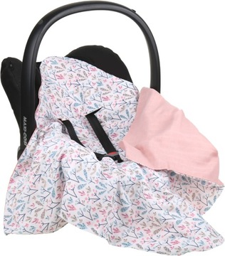 BABYMAM MUŚLINOWY OTULACZ KOCYK NOSIDEŁKA FOTELIKA