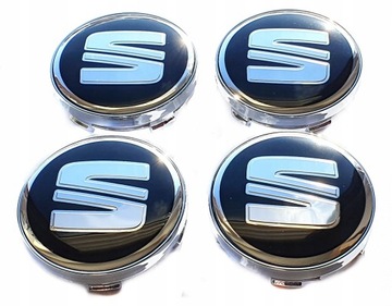 SEAT IBIZA LEON DEKIELKI ZNACZKI KAPSLE 60mm/56mm NOWE LOGO