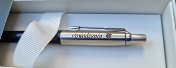 Ручка Parker Jotter Steel, золото 23 карата, гравировка, подарок учителю
