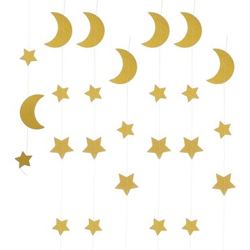 Star Moon Pull Flower Eid Banner Gospodarstwo domowe