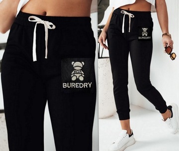 SPODNIE DRESOWE DAMSKIE ZE ŚCIĄGACZAMI JOGGERY DRESY MIŚ KOLORY