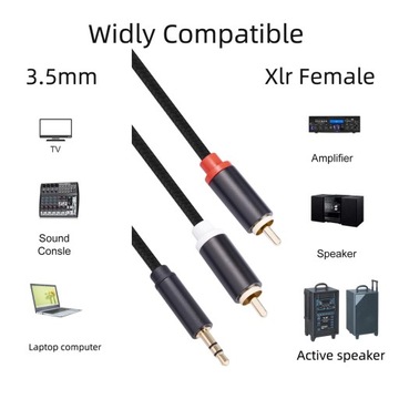 Słuchawki hi-fi aux rca jack męski adapter audio 1M
