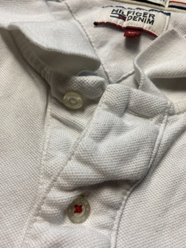 Tommy Hilfiger EXTRA ORYGINALNE BIAŁE POLO / M/L