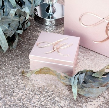 Большая шкатулка КОНВЕРТ, розовое золото, гламурная свадьба