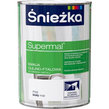 ŚNIEŻKA SUPERMAL OLEJNO-FTALOWA BIAŁY MAT 0,8L
