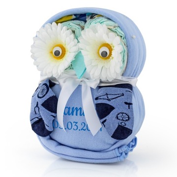 TORT pampers 3 PREZENT chrzest roczek HAFT SOWA