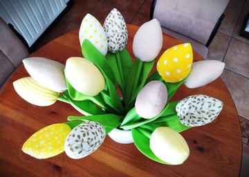 Тюльпаны из ткани, сшитые, букет РУЧНАЯ РАБОТА.