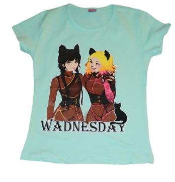 T-SHIRT BLUZKA WEDNESDAY R 128 turkus