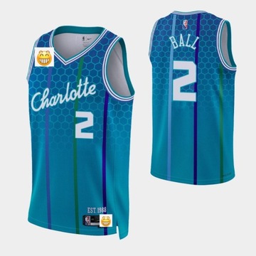 Бирюзовая майка LaMelo Ball 2022 Charlotte Hornets